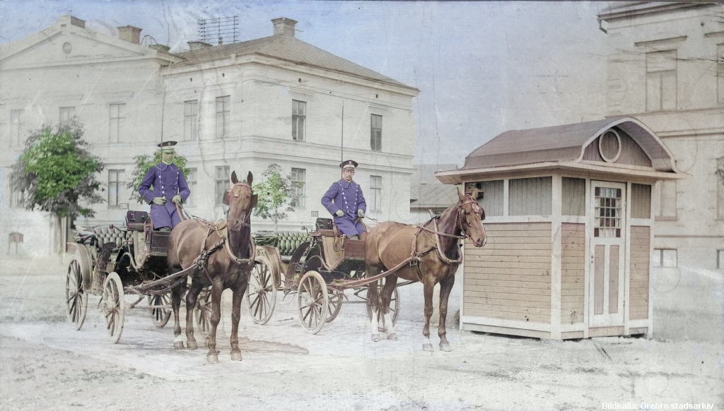 Droskstation, 1907, foto Axel Barr Digitalt museum