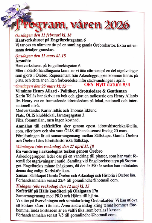 Program, våren 2026