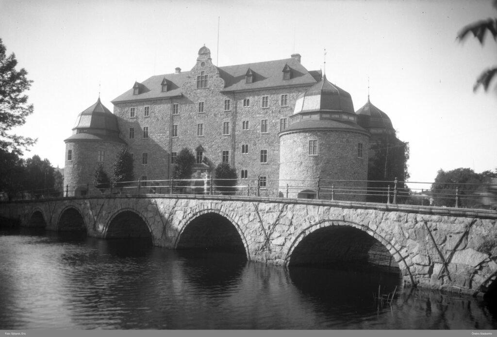 Kanslibron vid Örebro slott, 1930-tal, foto Eric Sjöqvist